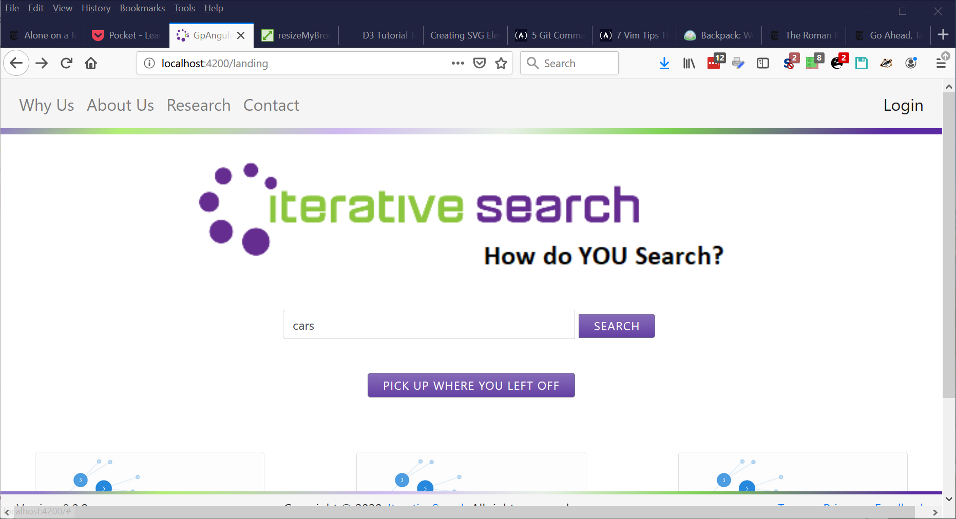 Session persistence showing saved research state